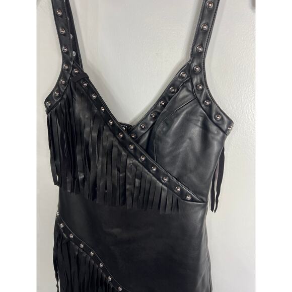 New Revolve NBD Byrd Mini Dress Black Fringe XXS - Picture 5 of 10